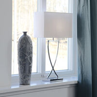 Omega Bordlampe 69 cm Chrome / Hvit