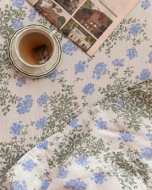 Plumbago Muslin Duvet Cover Single 150x210 cm