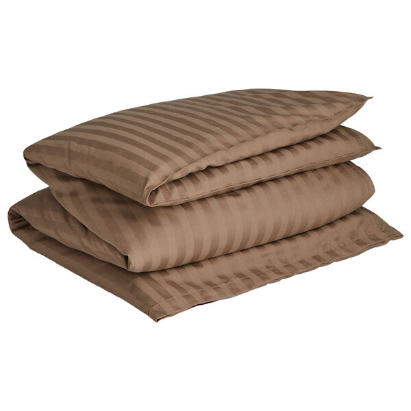 Sateen Stripes Påslakan 150x210 cm Taupe Beige