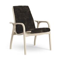 Laminett Fåtölj Fårskinn Vitpigmenterad Lackad ek / Espresso