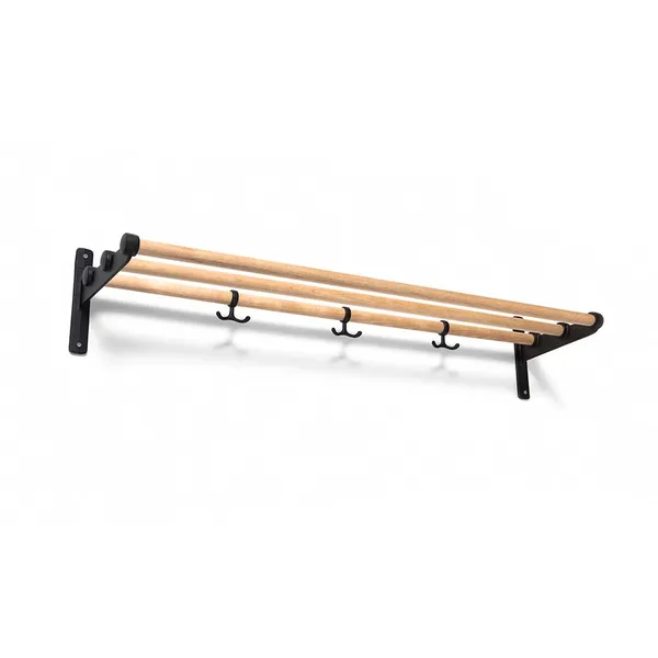 Nostalgi Hattuteline / Kenkähylly 100 cm Musta / Koivunvärinen