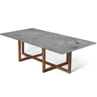 Ninety 120x60 Smoked Oak frame H40 Marble White Sofabord Gråt