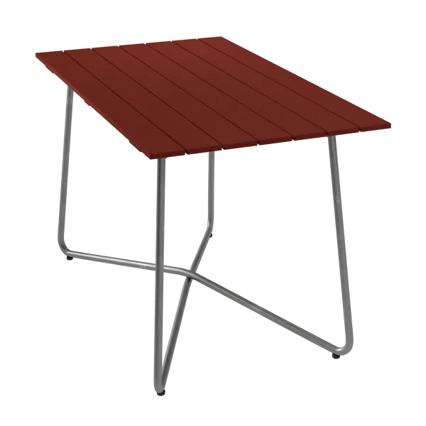 B25A Bord 70x120 cm Mörkröd / Varmförzinkat Stål