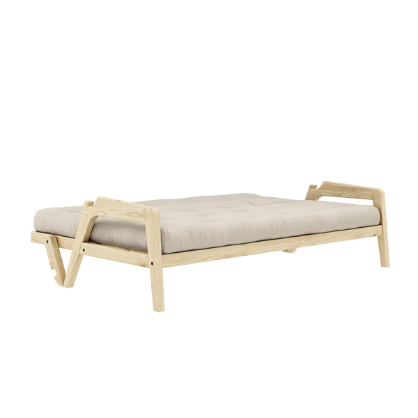 Grab Bäddsoffa Med Madrass Klarlackad / Beige