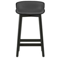 Hyg Barstol 65 cm Polstret Front Svart Skinn / Svart Eik