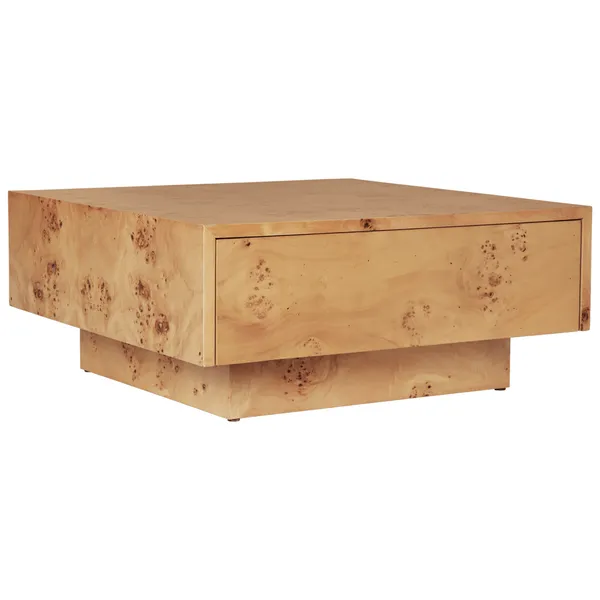 Burl Sohvapöytä Säilytyksellä 70x70 cm Luonnollinen Pahkapuu