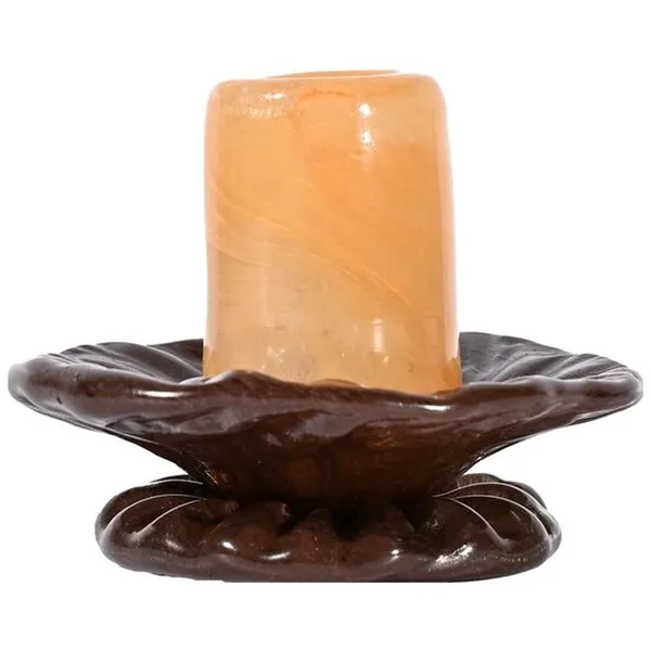 Lara Lysestage 9 cm Brun / Orange