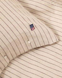 Pinstriped Sengesæt 220x220 + 50x60x2 cm Beige / Brunt