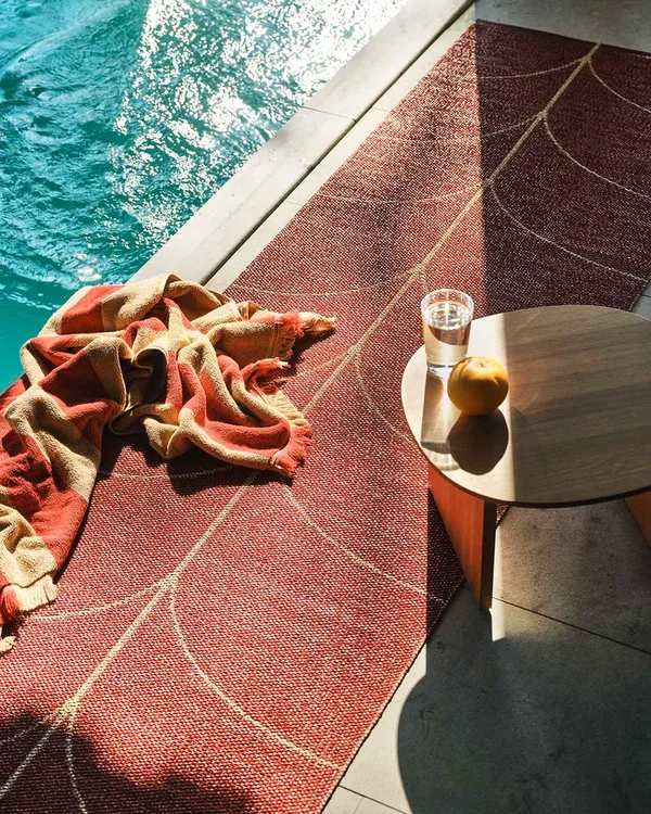 Leif Plastmatte Berry / Beige 70x270 cm