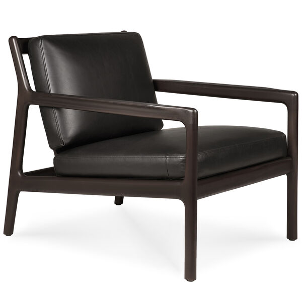 Jack Loungefåtölj Mahogny / Svart Läder