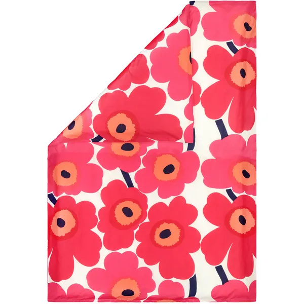 Unikko Påslakan Vit / Röd 140x200 cm