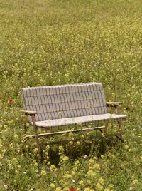 Outdoor Market Folding Sofa Beige With Red Stripe