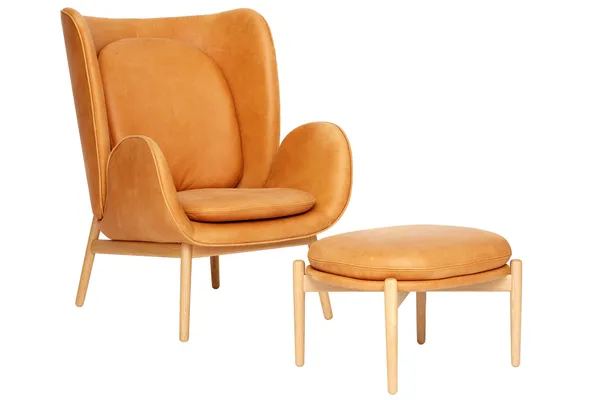 Embody Stol Skinn Vintage Cognac / Mattlakkert Eik