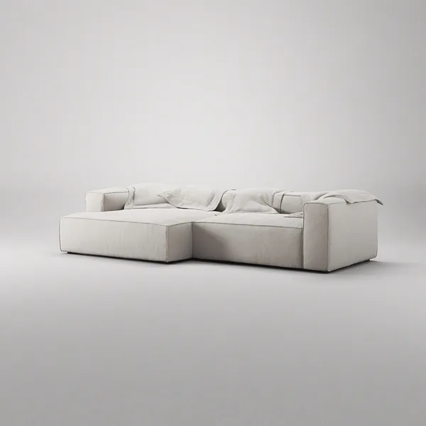 Grand 3-Personers Sofa chaiselong Venstre Moon White