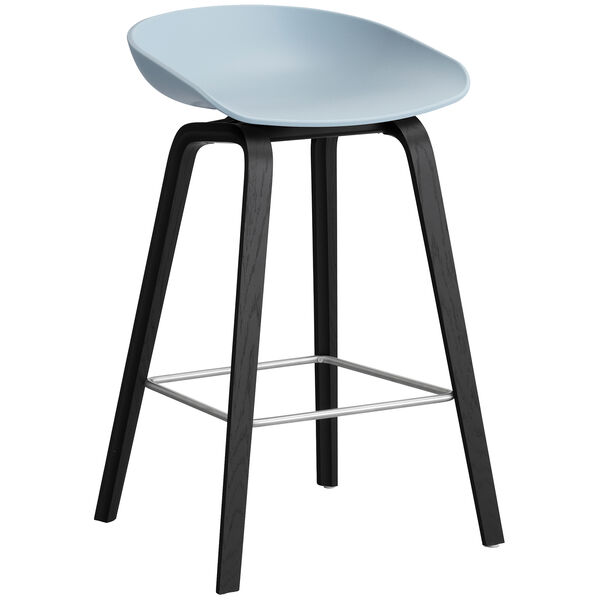 AAS 32 2.0 Barstol 65 cm Svartlackad Ek / Slate Blue