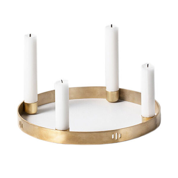 Circle Lysestake Messing Liten