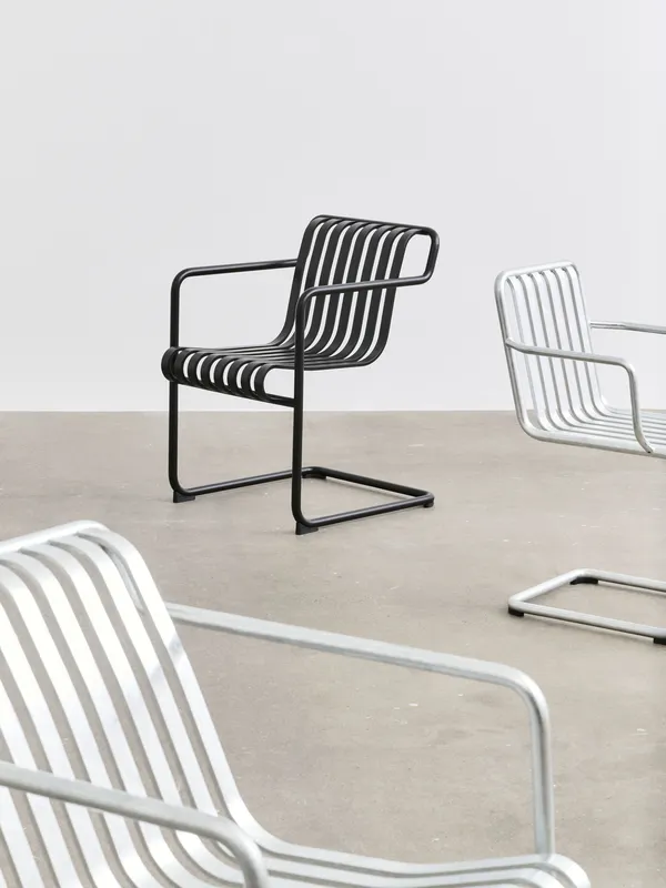 Palissade Cantilever Dining Armchair Anthracite powder coated steel