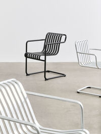 Palissade Cantilever Dining Armchair Anthracite powder coated steel