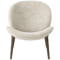 Lodge Lenestol Lav Rygg Mørk Eik / Curly 09 Off-White