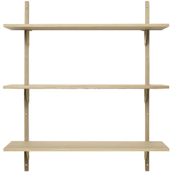 Sector Tripple Wide Hylla 87x102 cm Ek/Mässing