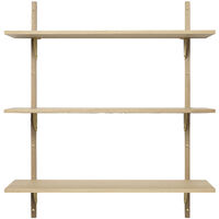 Sector Tripple Wide Hylla 87x102 cm Ek/Mässing