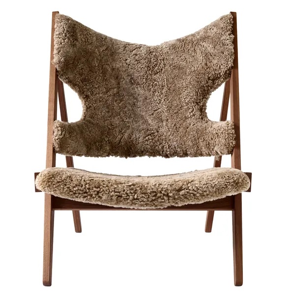 Knitting Loungestol Valnød / Fåreskind Sahara