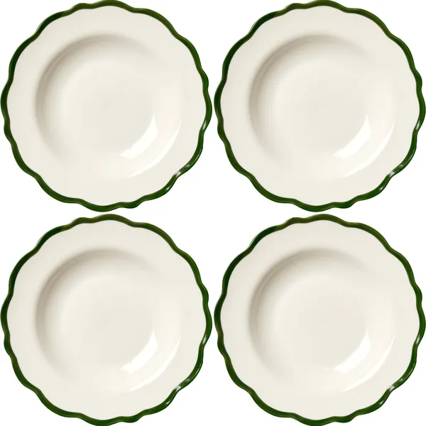 Fleur Skål 23 cm 4-pk Mørkegrønn