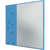 Memo Wall Mirror With Notice Board Azure