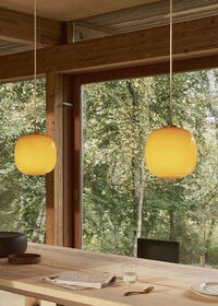 VL45 Radiohus Pendel 250 mm Messing / Glossy Amber