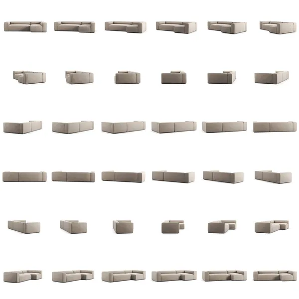 Grand 4-Personers Sofa Divan Højre Sandshell Beige