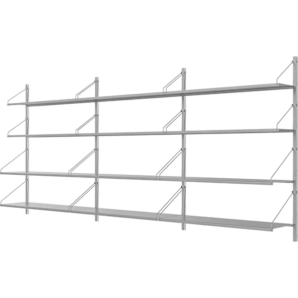 Library Hylle 108x246 cm Rustfritt Stål