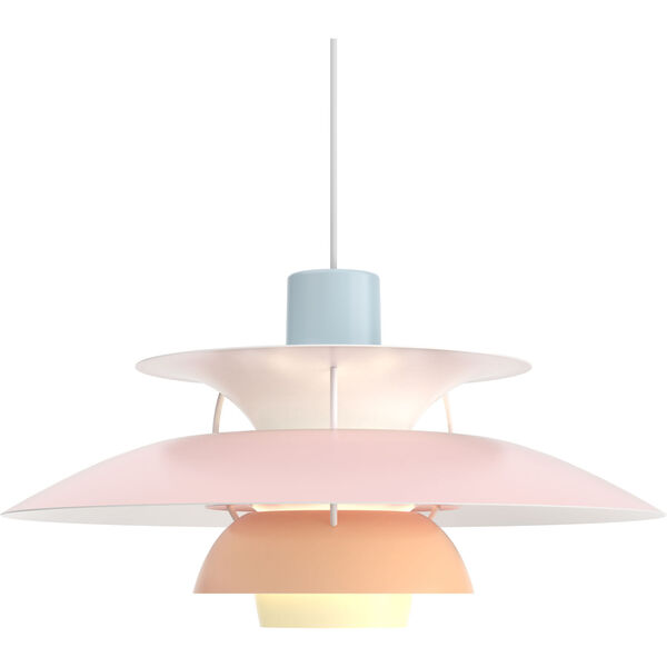 PH 5 Riippuvalaisin Pastel Sininen / Pinkki / Persikankeltainen