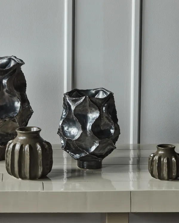 Waves Vase 25 cm Antique Metallic