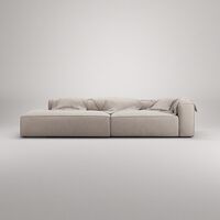 Grand 3-Sitssoffa öppet avslut Vänster Minetyg Sandshell Beige
