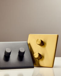 Double Rotary Wall dimmer Brass