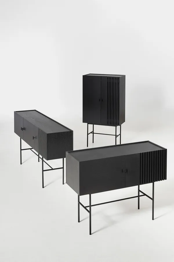 ARRAY Senkki 120 cm Musta Maalattu Tammi