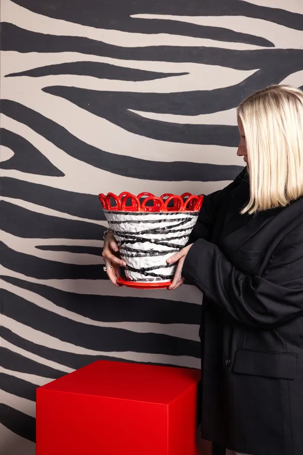 Patty Krukke 30 cm Rød Zebra