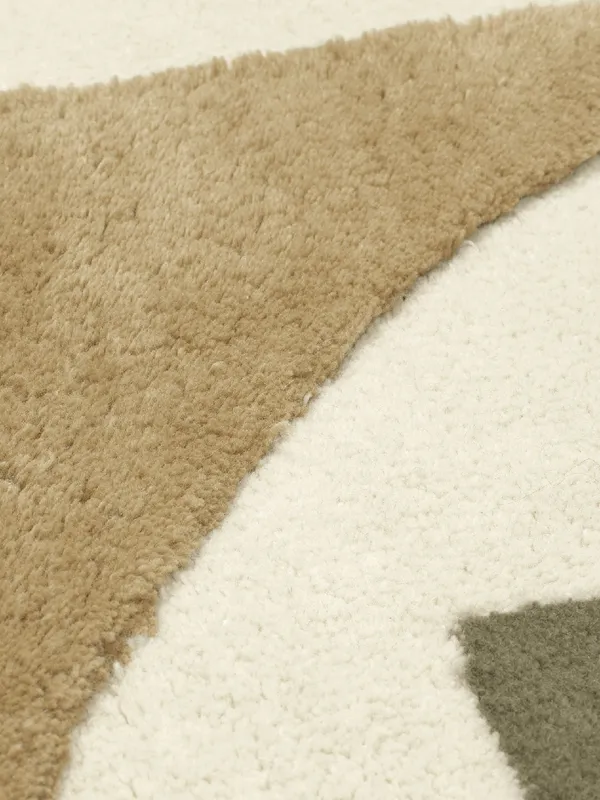 Bloco Tufted Ullteppe 120x180 cm Grønn / Off-white
