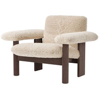 Brasilia Lenestol Lav Rygg Mørkbeiset Eik / Sheepskin Nature