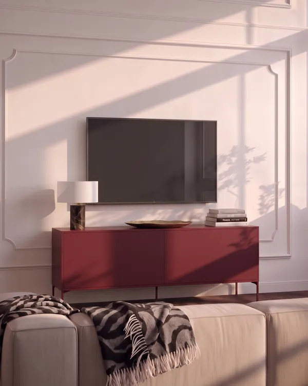 Bloc Tv-Bänk 136 cm Garnet Red