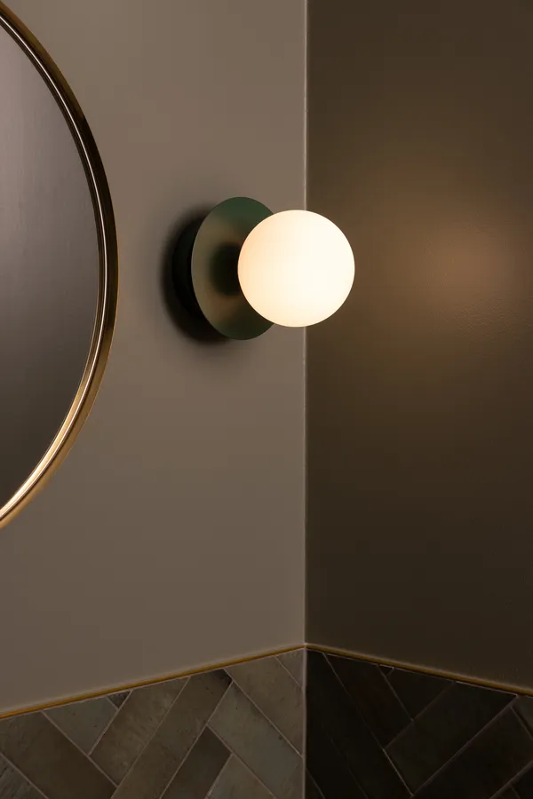 Art Deco Væg-/Loftslampe Grøn / Hvid