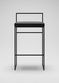 Barstol med Rygstøtte 80 cm Sort / Sort Læder