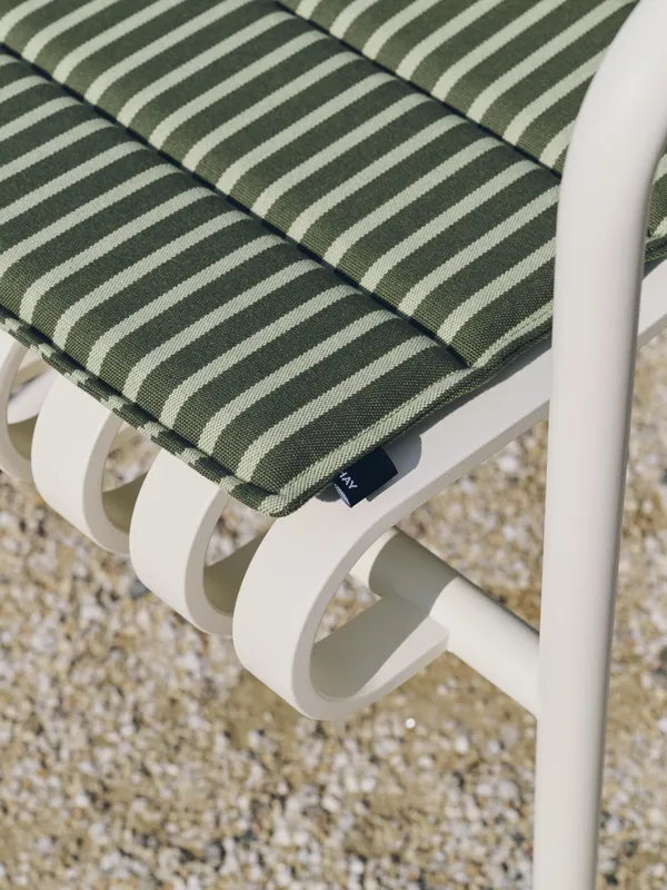 Palissade Cantilever Armchair Cream white powder coated steel