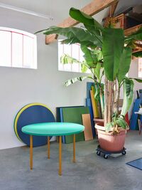 Two-Colour Bord Ø105 cm Ochre / Green Mint