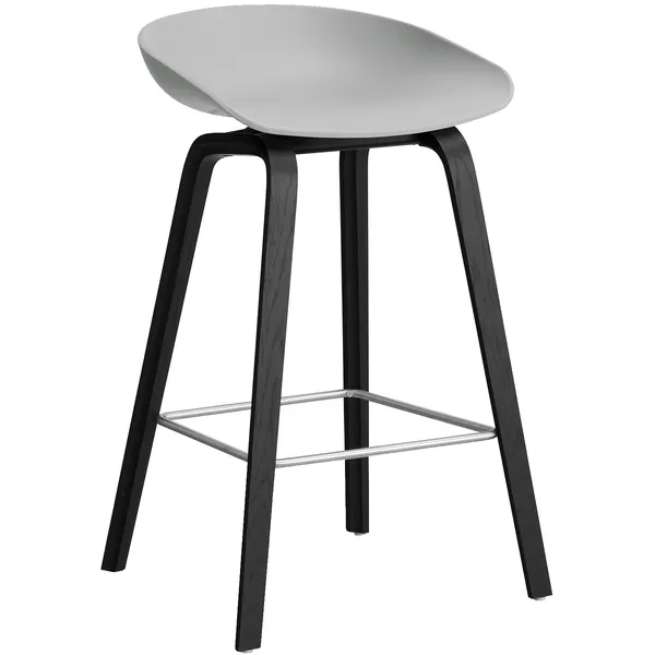 AAS 32 2.0 Barstol 65 cm Svartlakkert Eik / Concrete Grey