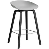 AAS 32 2.0 Barstol 65 cm Svartlakkert Eik / Concrete Grey