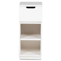 Aoko Bedside Table High 1 Drawer White Nattbord Hvit 1 Skuffer