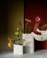 Ridge Vase 165 cm Offwhite