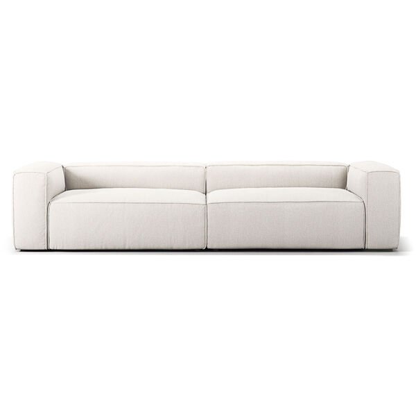 Grand 4-Sitssoffa Bouclétyg Steam White