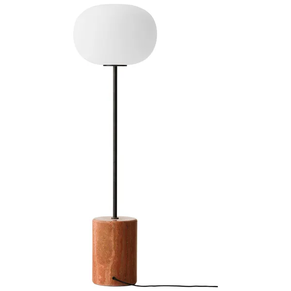JWDA Gulvlampe Red Travertine / Bronzeret Messing